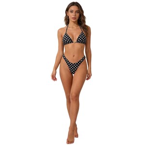 Maillot de bain deux pièces pour femme, style triangle, col halter, imprimé léopard, séchage rapide, pour la natation et les sports nautiques, taille adulte - Product Image 5