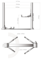 JLD JL-1840S İki Kolonlu Çift Silindirli Hidrolik Araç Lifti 4000kg Kapasiteli 4.75mm Çelik Kolon 1850mm Kaldırma Yüksekliği