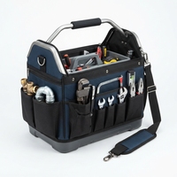 Sac à outils portable robuste à ouverture supérieure, avec plateau interne pour petites pièces, poignée métallique, fond imperméable, 12+ compartiments, pour technicien