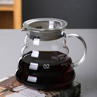 Théière en verre transparent résistant à la chaleur en gros théière goutte à goutte à main cafetière théière