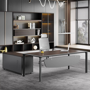 <span class=keywords><strong>Bureau</strong></span> de direction LBZ-84 - Design moderne et luxueux en panneau mélaminé avec processus de finition des bords complet, design et dimensions personnalisables - Product Image 1