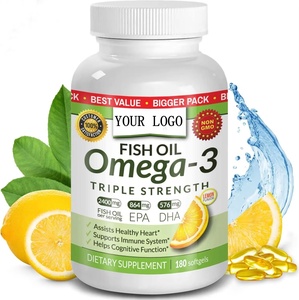 自有品牌鱼油 <span class=keywords><strong>Omega</strong></span>-3 软胶囊，含 EPA 和 DHA，柠檬味鱼油胶囊，<span class=keywords><strong>Omega</strong></span> 3 补充剂，免疫和皮肤健康 - Product Image 1