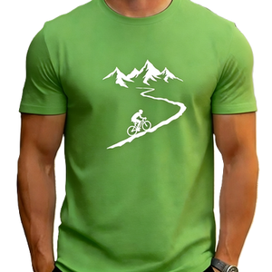 T-shirt graphique avec silhouette <span class=keywords><strong>de</strong></span> cycliste <span class=keywords><strong>de</strong></span> VTT, sport <span class=keywords><strong>de</strong></span> plein air, aventure, nature, surdimensionné, en coton - Product Image 2