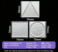 Plaque d'impression en gel réutilisable - Outil en polymère souple écologique, antiadhésif et anti-jaunissement, lavable, pour la gravure DIY