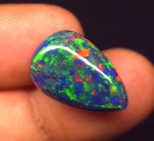 Opale d'Éthiopie naturelle multi-feu, cabochon 6,3 CT, pierre précieuse en vrac de haute qualité, forme goutte d'eau du Rajasthan, 19,8x13x5,8mm - Product Image 4
