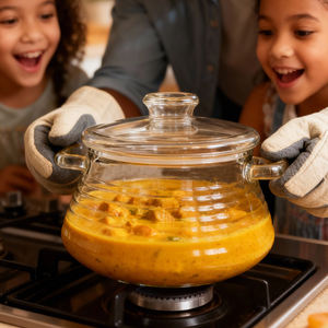 Olla de Cocina de Vidrio de Borosilicato de Alta Calidad de 2500 oz (84.5 oz), Nuevo Diseño, Uso Familiar, Gran Capacidad, Libre de BPA, Resistente al Calor, Apta para Lavavajillas - Product Image 1