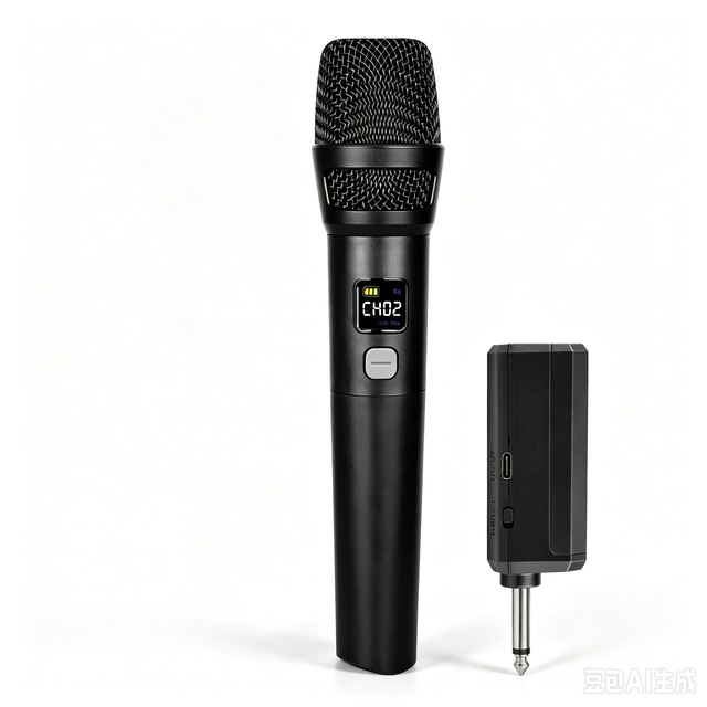 Aidi 2.4G Wireless Plastic Handheld Condenser Microphone System with Receiver for Karaoke Stage Party Speech