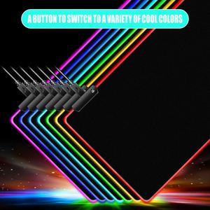 Tapis de souris de jeu LED RGB, tapis de bureau en caoutchouc antidérapant, tapis de souris pour jeux PC - Product Image 3