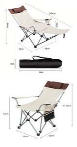 Silla Multifuncional para la Pausa del Almuerzo en la Oficina, Silla Plegable Reclinable de Metal y Oxford para Acampar al Aire Libre, Playa y Pesca - Product Image 4