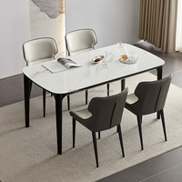 670255 Quanu Rectangle Forme Durable Marbre Table En Métal Pieds De Table 6 Places Salle À Manger Table et Chaises Chine Fabriqué