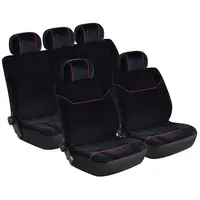 34 Pieces Bling Velvet Fabric Car Seat Covers Full Set Black Bling