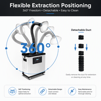Extracteur de fumée portable Waterun 200W avec filtre HEPA 3 couches 99,97% pour Moxibustion, Kératine capillaire, Salon de manucure, Soudure laser CE FCC