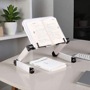 Soporte de lectura ajustable para libros, tabletas, soporte de escritorio de aleación de aluminio, blanco, negro, 30x24, soporte de Mdf para estantería con altura - Product Image 1