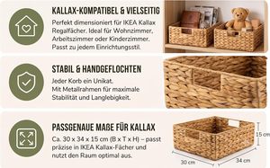 <span class=keywords><strong>Panier</strong></span> de <span class=keywords><strong>rangement</strong></span> en jacinthe d'eau Yulin Jiafu - Tressé à la main pour s'adapter aux étagères <span class=keywords><strong>Kallax</strong></span> - Product Image 4