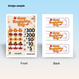 Billets de jeu à déchirure instantanée, thème Thanksgiving, style américain, avec 3 fenêtres et impression de données variables, conception gratuite - Product Image 3