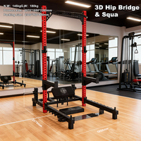 Rack de musculation commercial Dinuo avec station intégrée pour Hip Thrust et Leg Curl - Bras de sécurité réglables pour fessiers et quadriceps