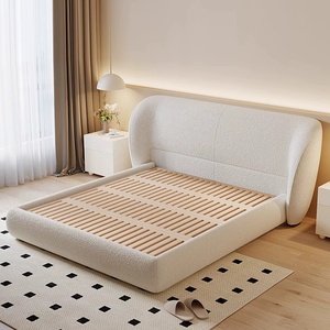 Zayshine French Retro Luxury White Sherpa Master Bedroom <strong>Bed</strong> 1.5 1.8 Meters Large Size Velvet Modular Villa <strong>Storage</strong> <strong>Double</strong> <strong>Bed</strong> - Product Image 4