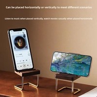 CJH Creative Cute Style Business Gift Desktop Ornament Solid Wood Brass Phone Stand Tablet Holder Small Stool Chair