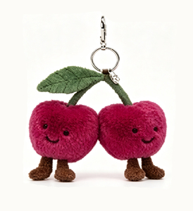 Porte-clés personnalisé en forme de fruit cerise, breloque de sac en peluche douce, pendentif mignon OEM, cadeau, fabricant, vente en gros, catalogue gratuit - Product Image 2