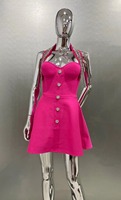 Robe élégante pour femme, nouvelle collection printemps 2026, tendance et sexy, avec strass et taille cintrée, vente en gros pour boutiques