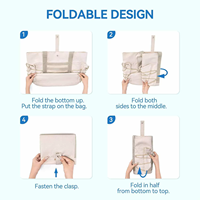 Grand sac à bandoulière de voyage avec fermeture éclair, sac à main de shopping, sac fourre-tout pliable et réutilisable pour femme, pour le travail