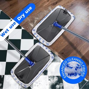 Serpillère plate en microfibre CF Extended Wet Dry Large 5 <span class=keywords><strong>avec</strong></span> poignée télescopique et 5 tampons réutilisables pour le nettoyage des sols, livrée <span class=keywords><strong>avec</strong></span> 1 raclette de nettoyage - Product Image 4