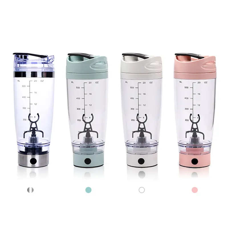 Tragbare 500/600ML Kunststoff Shaker Flasche Protein Mixer Cup USB Wiederauf ladbare Turnhalle Sport Shaker Flasche Botella agit adora Gym