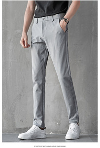 <span class=keywords><strong>Pantalon</strong></span> <span class=keywords><strong>homme</strong></span> infroissable coupe droite, style business décontracté, longueur 7/8, <span class=keywords><strong>noir</strong></span> - Product Image 6