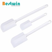 Ustensile de cuisine mélange outil de cuisson grattoir lame en caoutchouc de silicone 16 "spatule blanche avec poignée en plastique