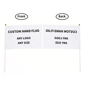Personalized Custom-made Sublimation Printed Hand-held Flags, Waterproof Polyester Hand Flags for Advertising and Decoration.
