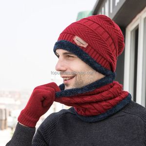 Gorro de Invierno y Pasamontañas con Bufanda, Personalizable con Logotipo, de Terciopelo Grueso, Cálido para Exteriores, para Hombre y Mujer, 3 Piezas, Producto Deportivo y de Entretenimiento - Product Image 3