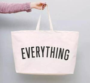 <b>Plain</b> Women's Tote Bag Personalized Custom Printed Logo Organic Shopping Grey <b>Large</b> Cotton <b>Canvas</b> Tote Bag - Product Image 2