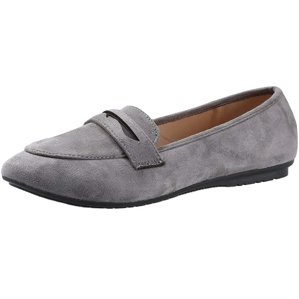 Spring Causal Shoes For Woman PU Leather Women's Flats Round Toes Shallow Flats Shoes Slip On Suede Leather Ladies' Shoes