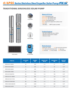<span class=keywords><strong>Pompe</strong></span> submersible pour forage FLY 72V <span class=keywords><strong>600W</strong></span> AC/DC 4PSS7.0/40-72/600-H, petit <span class=keywords><strong>d</strong></span>ébit, hauteur de refoulement 40m, <span class=keywords><strong>pompe</strong></span> solaire pour l'<span class=keywords><strong>arrosage</strong></span> des petites exploitations domestiques - Product Image 2
