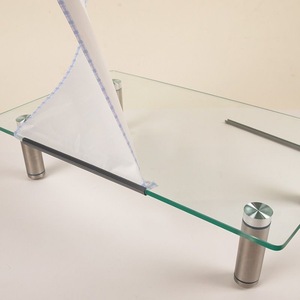 Tempered Glass Laptop Stand 40x24x4cm Transparent <b>Desktop</b> Cooling Plate For Laptops - Product Image 2