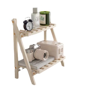 Double Layer Wooden <b>Desktop</b> <b>Shelf</b> 33x15x85cm Solid Wood Freestanding Storage Organizer For Desk Bedroom Dorm - Product Image 5