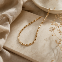 Collier chaîne en or texturé personnalisé, bijoux de mode pour femmes, à porter en soirée