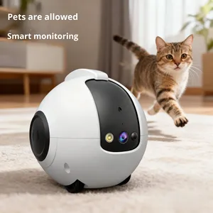 لعبة روبوت ذكية للقطط بالجملة، حيوان أليف كهربائي لمراقبة الحيوانات الأليفة، يعمل بالواي فاي، مصنوع من مادة ABS، نموذج كرة تسلية للقطط، كاميرا روبوتات للحيوانات الأليفة - Product Image 5