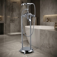 Robinet thermostatique moderne à monobloc pour salle de bain, à montage sur plan, avec noyau en céramique, construction en laiton, finition plaquée or