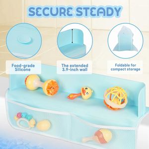 Protection anti-éclaboussures en silicone pour douche de salle de bain, support de rangement pour jouets d'enfants, étagère de jeu, protection anti-éclaboussures pour baignoire pour enfants - Product Image 3