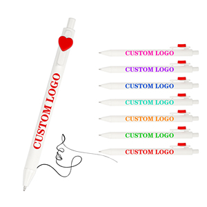 New Solid Color White Logo-press Ballpoint Plastic <b>Pen</b> with Print Brand for Events - Product Image 2
