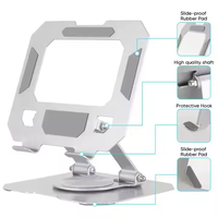 Support PC tout métal rotatif à 360 ° Support universel pliable réglable pour téléphone portable et tablette Dissipation de la chaleur conçu pour une utilisation au bureau