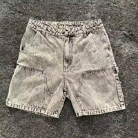 Short de survêtement en jean délavé à la pierre de haute qualité pour hommes Short de course anti-rides avec motif court