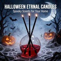 Bougie à l'huile DIY d'Halloween, en verre, avec mèche métallique, couleur personnalisable, pour décoration de table d'ambiance effrayante