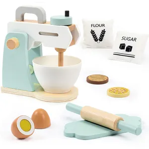 Wholesale Wooden Toddler Toys Wooden Kitchen Mixer Set Toys Mixer Kitchen Set Wooden Kitchen Pretend Play Toys Kids
