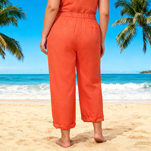 <span class=keywords><strong>Pantaloni</strong></span> da donna taglie forti <span class=keywords><strong>in</strong></span> <span class=keywords><strong>lino</strong></span> <span class=keywords><strong>misto</strong></span> Comfort con cinturino elastico <span class=keywords><strong>in</strong></span> vita con cerniera a mosca funzionale tasche inclinate sul retro - Product Image 6