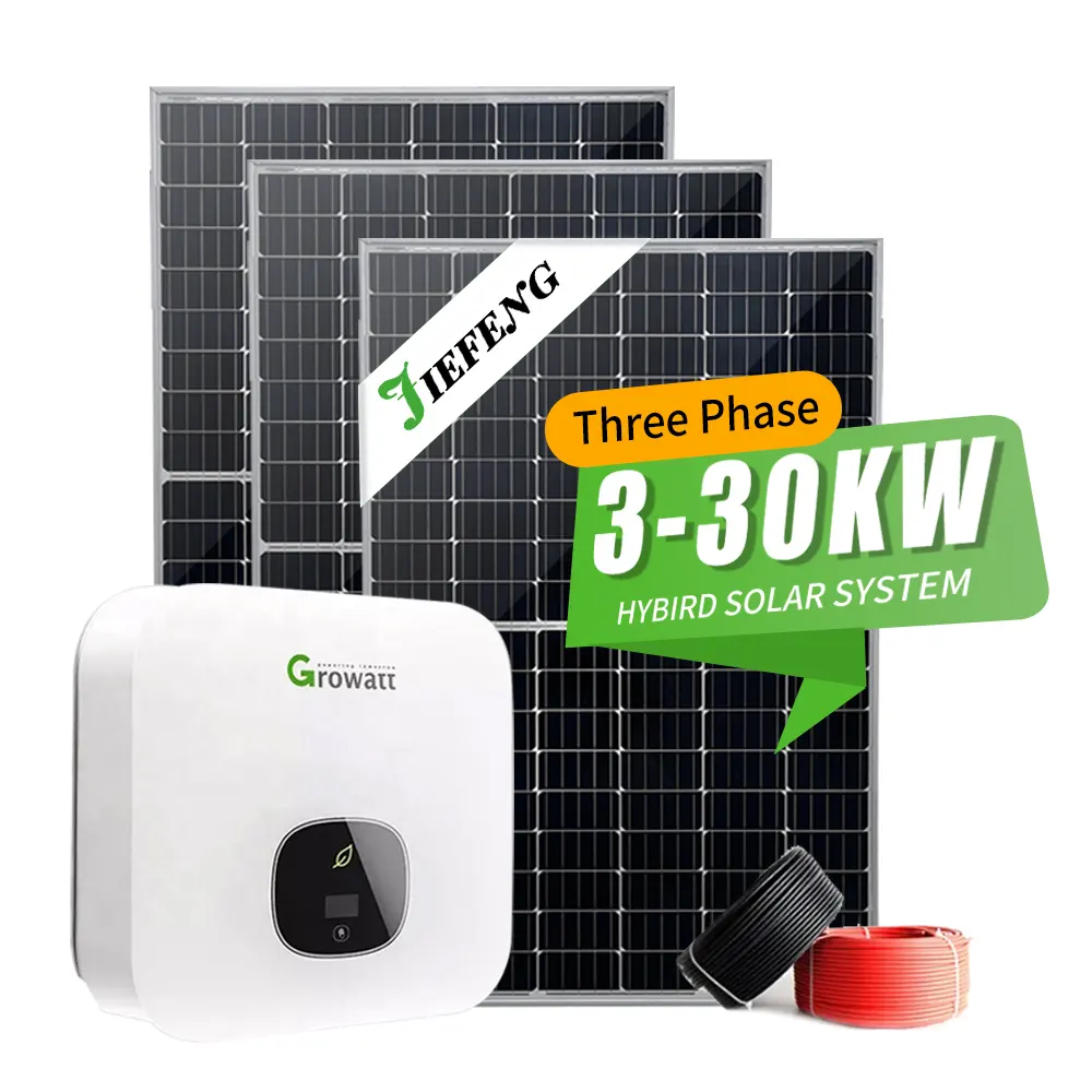 Panel surya hibrida, 10KW Kit lengkap Off Grid diskon besar sistem energi surya hibrida 20kW dengan Inverter Set daya baterai untuk harga rumah