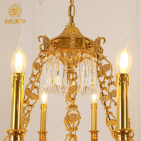 Bijouterie Style Rococo Salon Salle À Manger Luxueux Décoratif En Laiton Antique Lustre En Cristal Suspension
