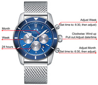 Nouvelle montre-bracelet mécanique pour homme PAULAREIS, affichage 24 heures, semaine, mois, livraison directe, montre automatique de luxe pour homme