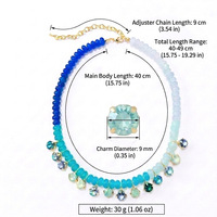 Handgemaakte zirkoon hanger met regenboogkleurige kralen, natuurlijke kralen choker ketting voor vrouwen, zomer sieraden